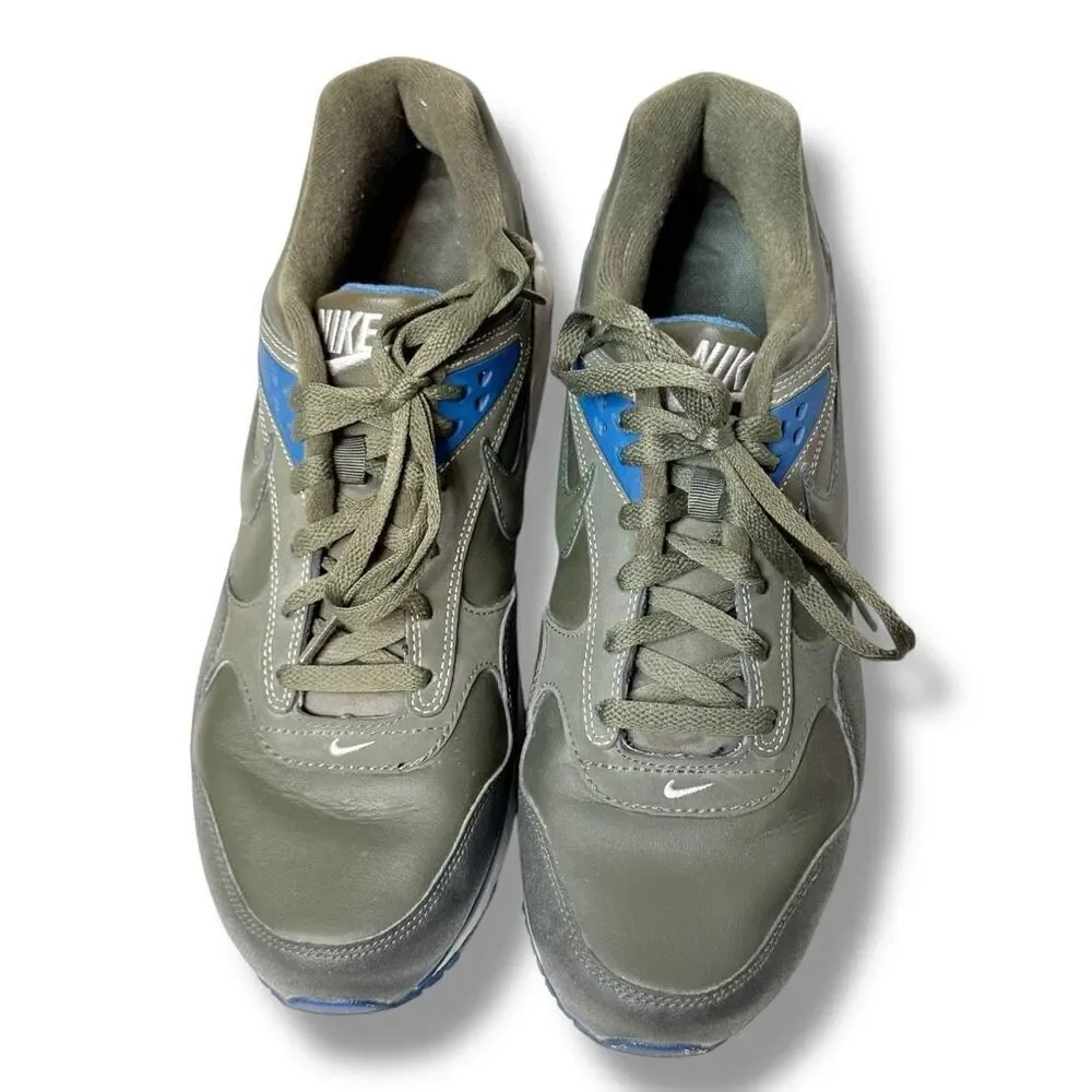 Nike Air Max Correlate Leather Sneakers Cargo Green Khaki/Blue Men’s Size 12